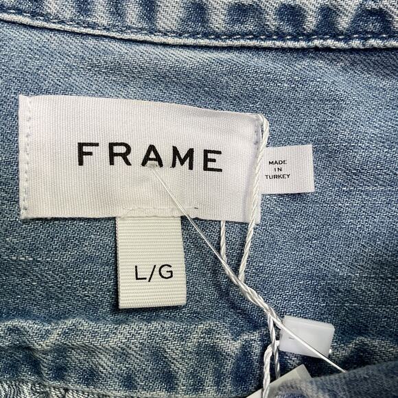 Frame Classic Blue Gillian Mini Dress Size L - Picture 4 of 5